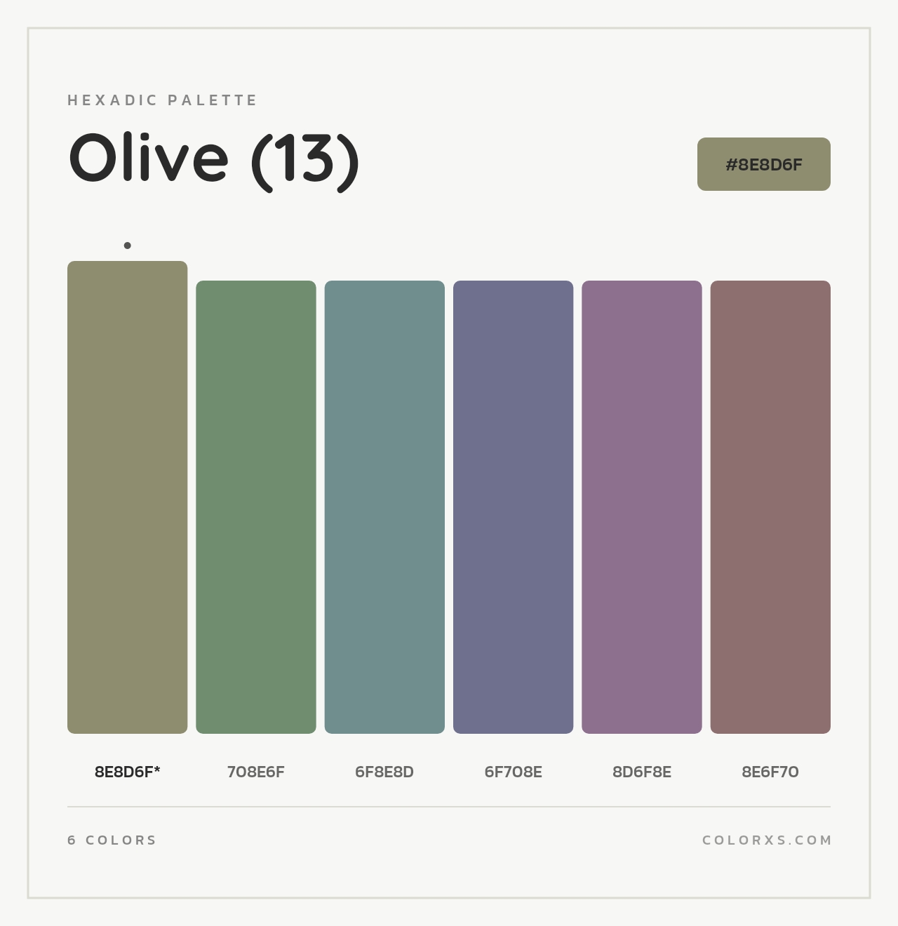 Olive (13) - Hexadic Color Palette
