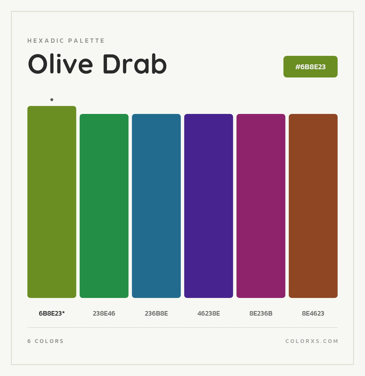 Olive Drab - Hexadic Color Palette