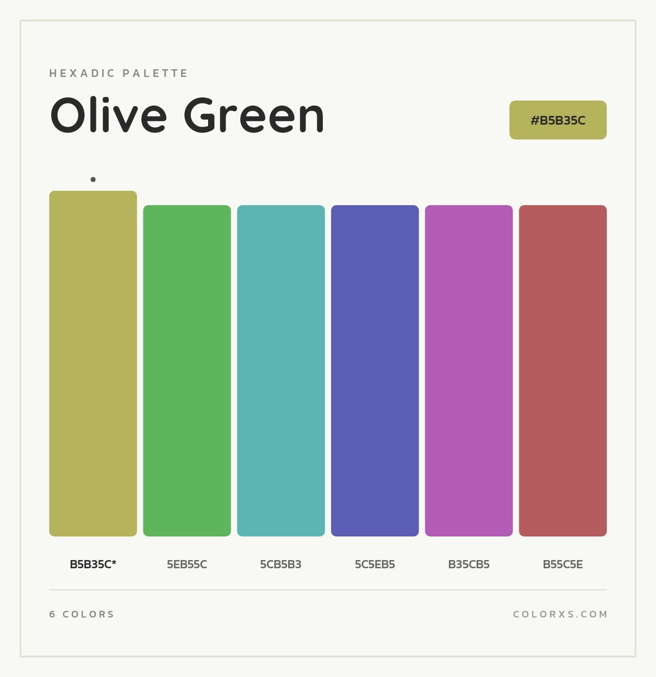 Olive Green - Hexadic Color Palette