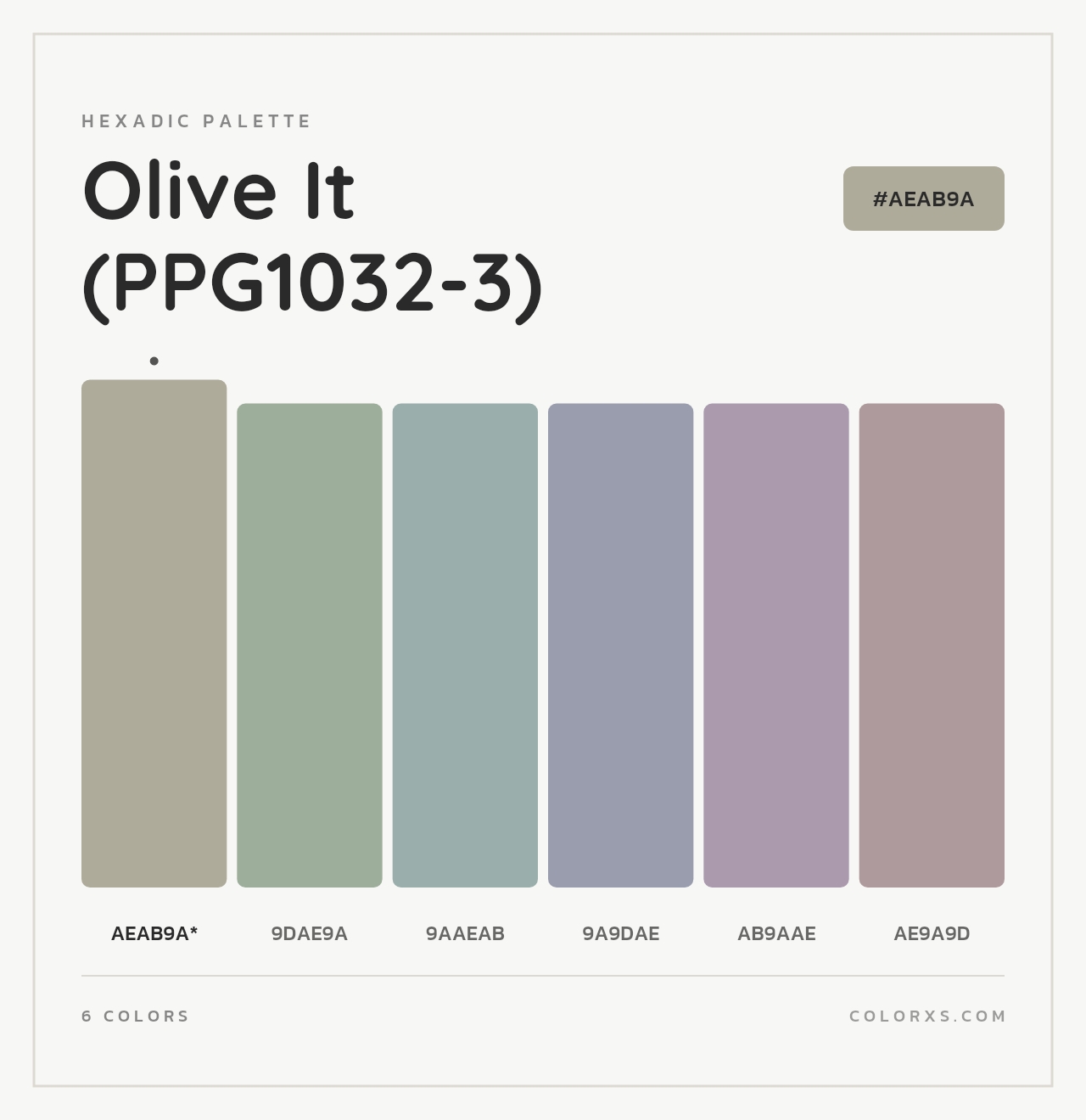 Olive It (PPG1032-3) - Hexadic Color Palette