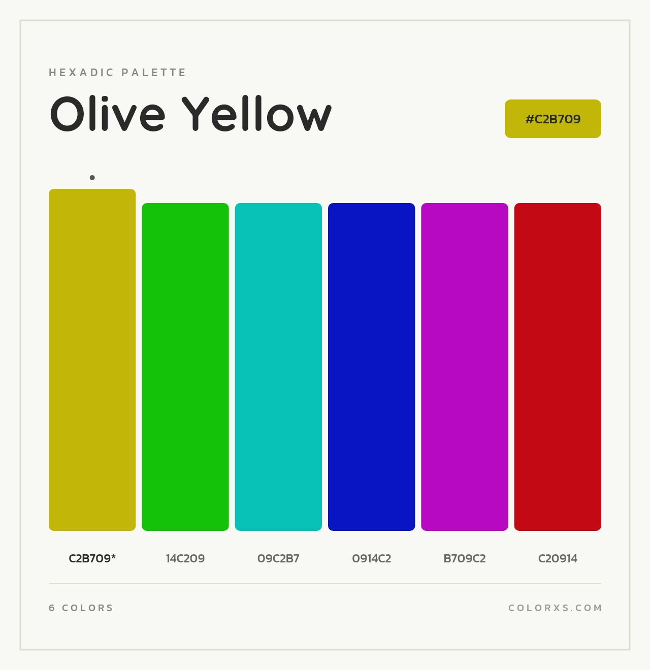 Olive Yellow - Hexadic Color Palette