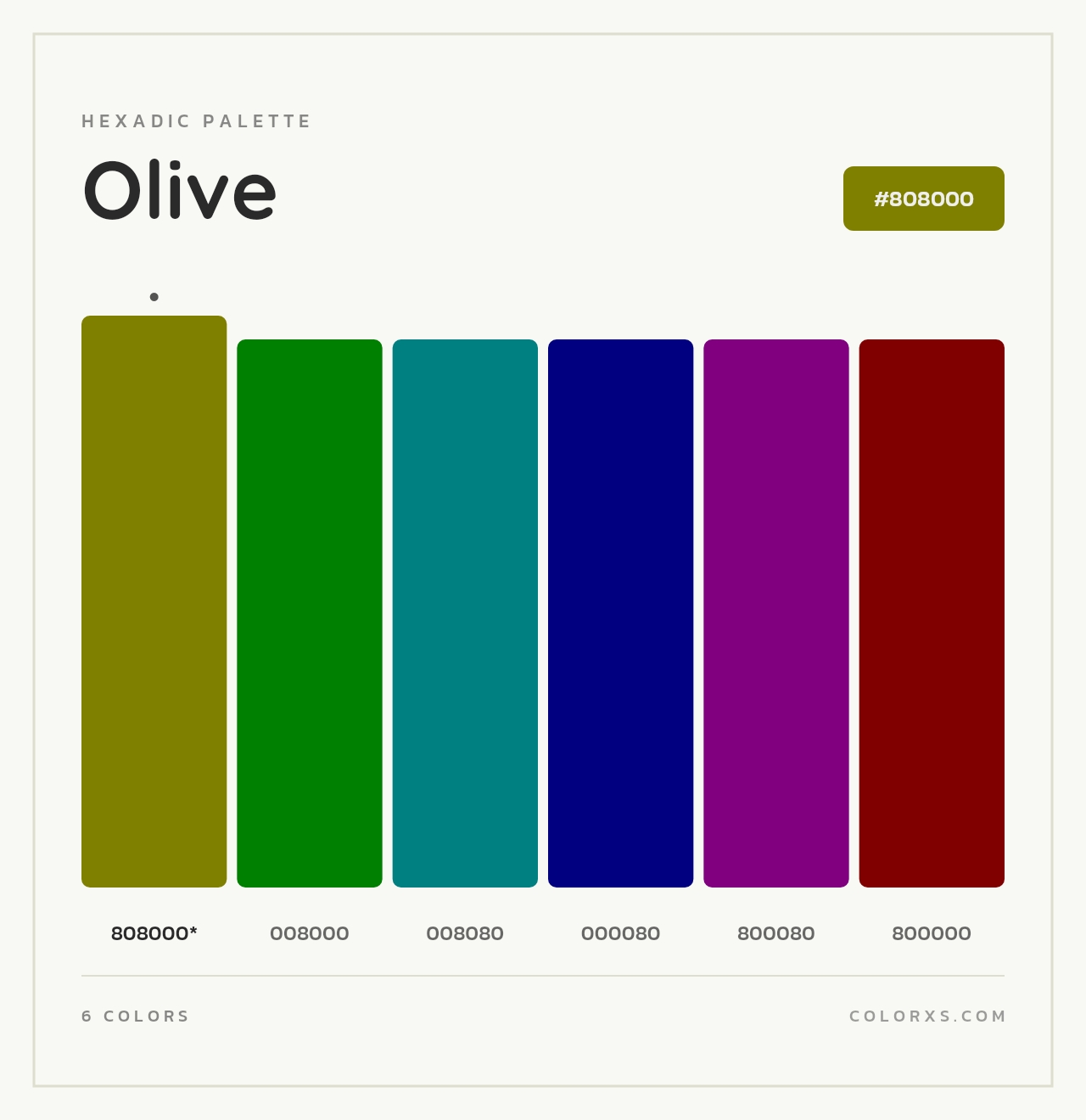 Olive - Hexadic Color Palette