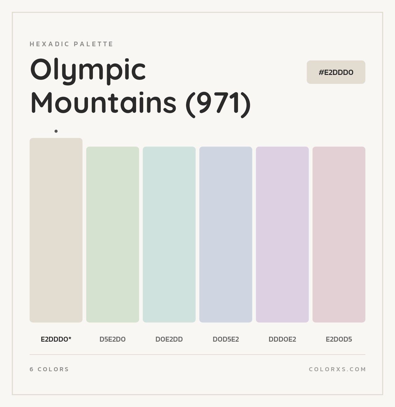 Olympic Mountains (971) - Hexadic Color Palette