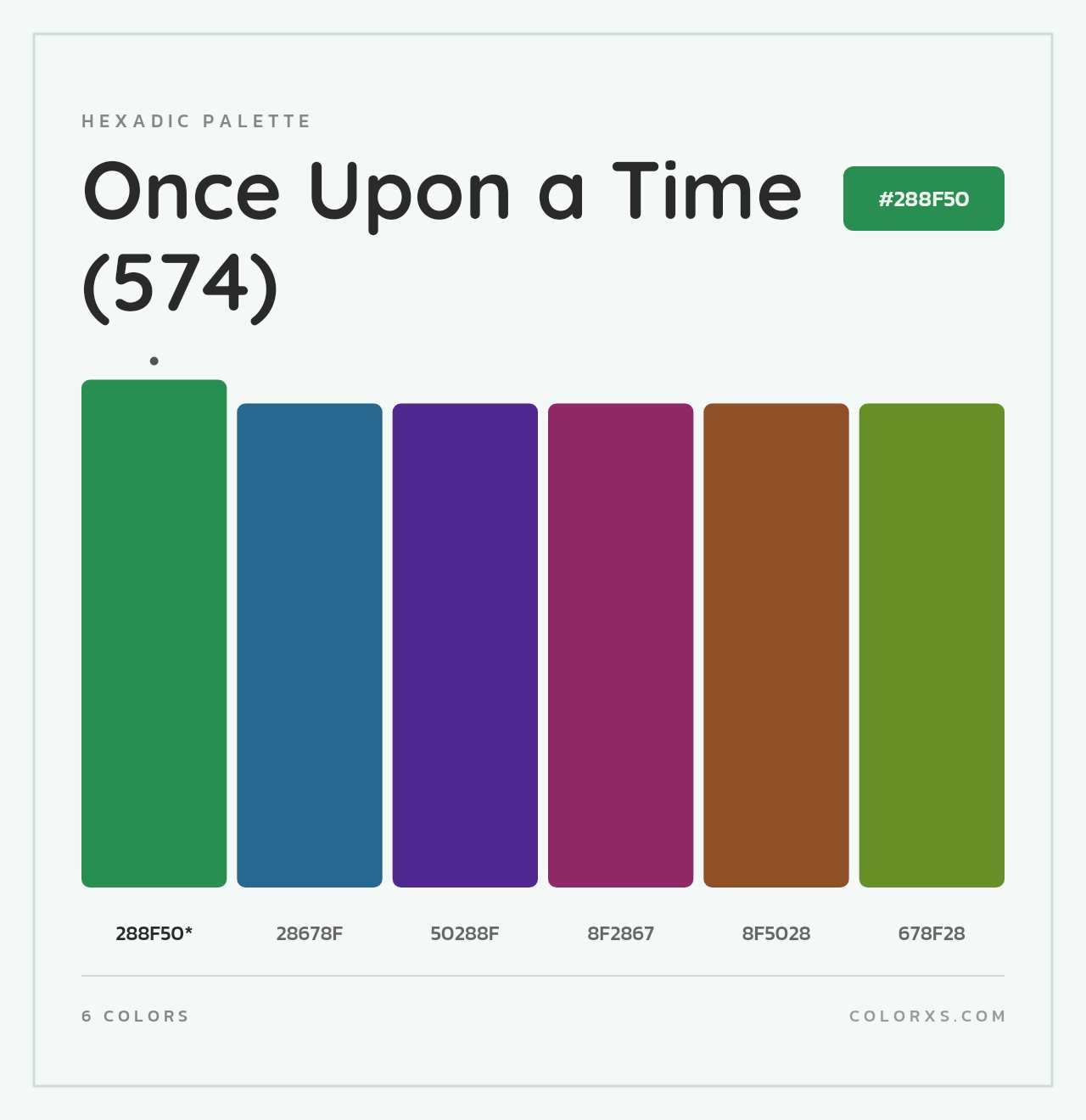 Once Upon a Time (574) - Hexadic Color Palette