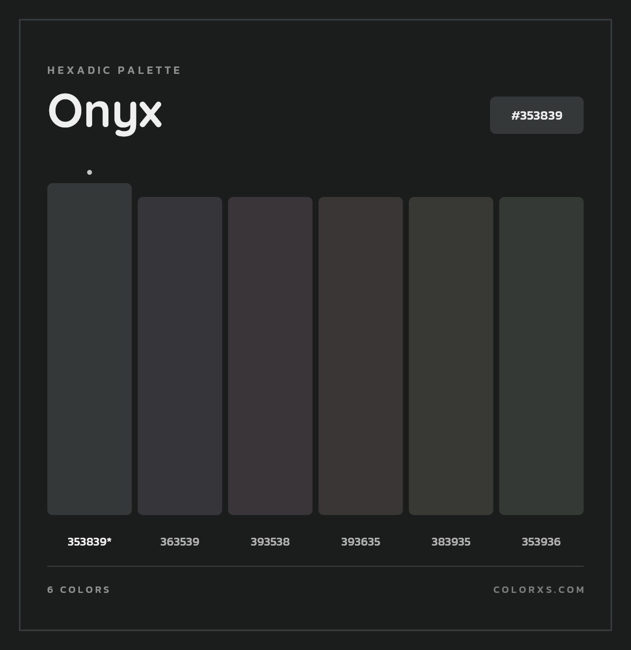 Onyx - Hexadic Color Palette