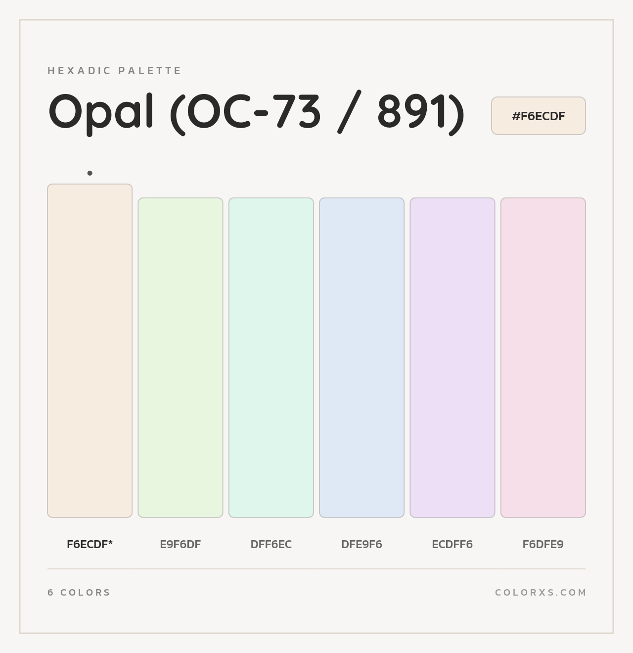 Opal (OC-73 / 891) - Hexadic Color Palette