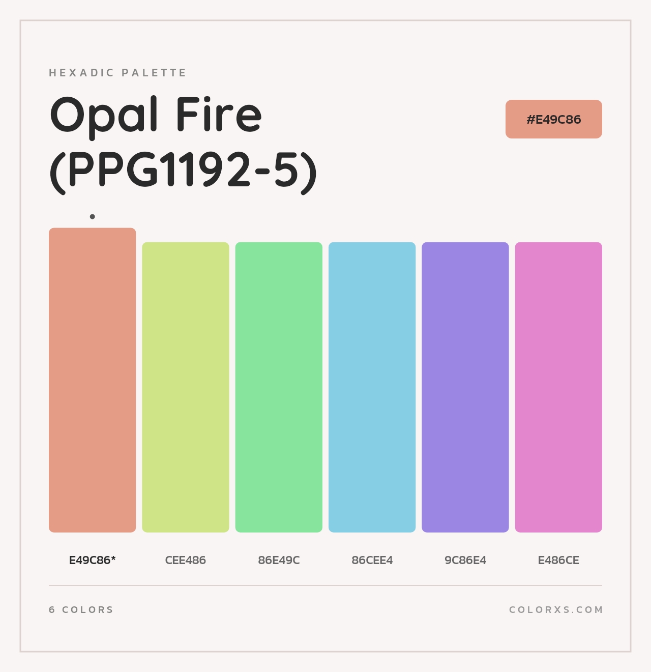 Opal Fire (PPG1192-5) - Hexadic Color Palette