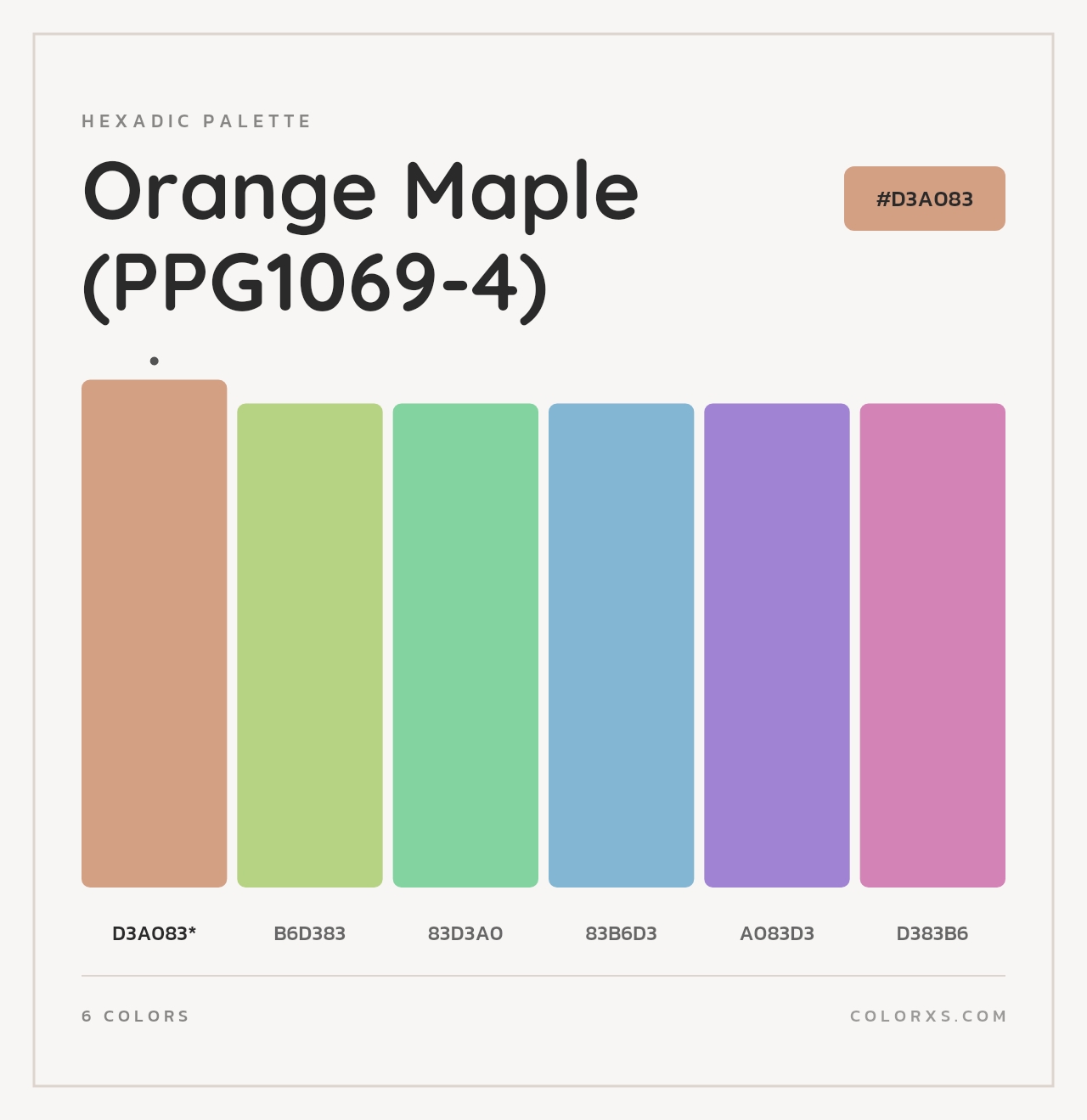 Orange Maple (PPG1069-4) - Hexadic Color Palette