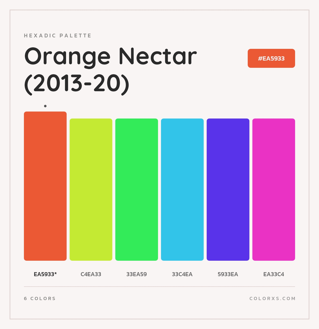 Orange Nectar (2013-20) - Hexadic Color Palette