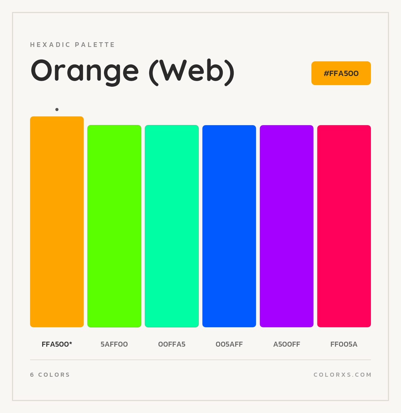 Orange (Web) - Hexadic Color Palette