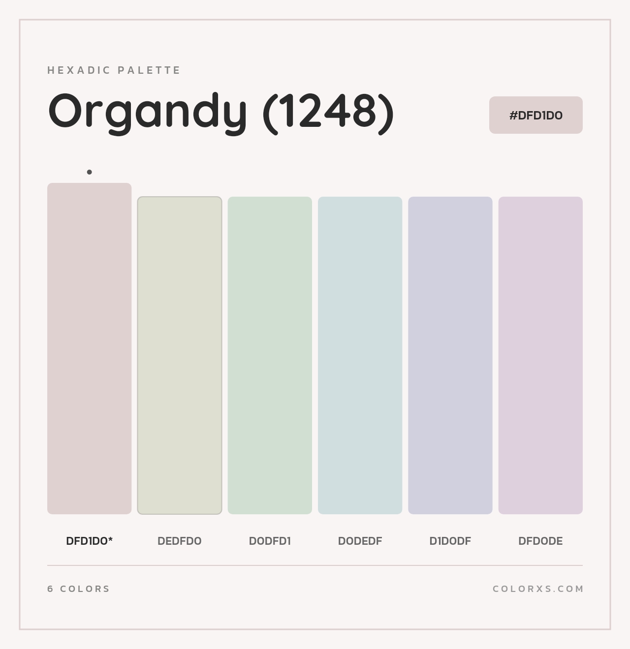 Organdy (1248) - Hexadic Color Palette