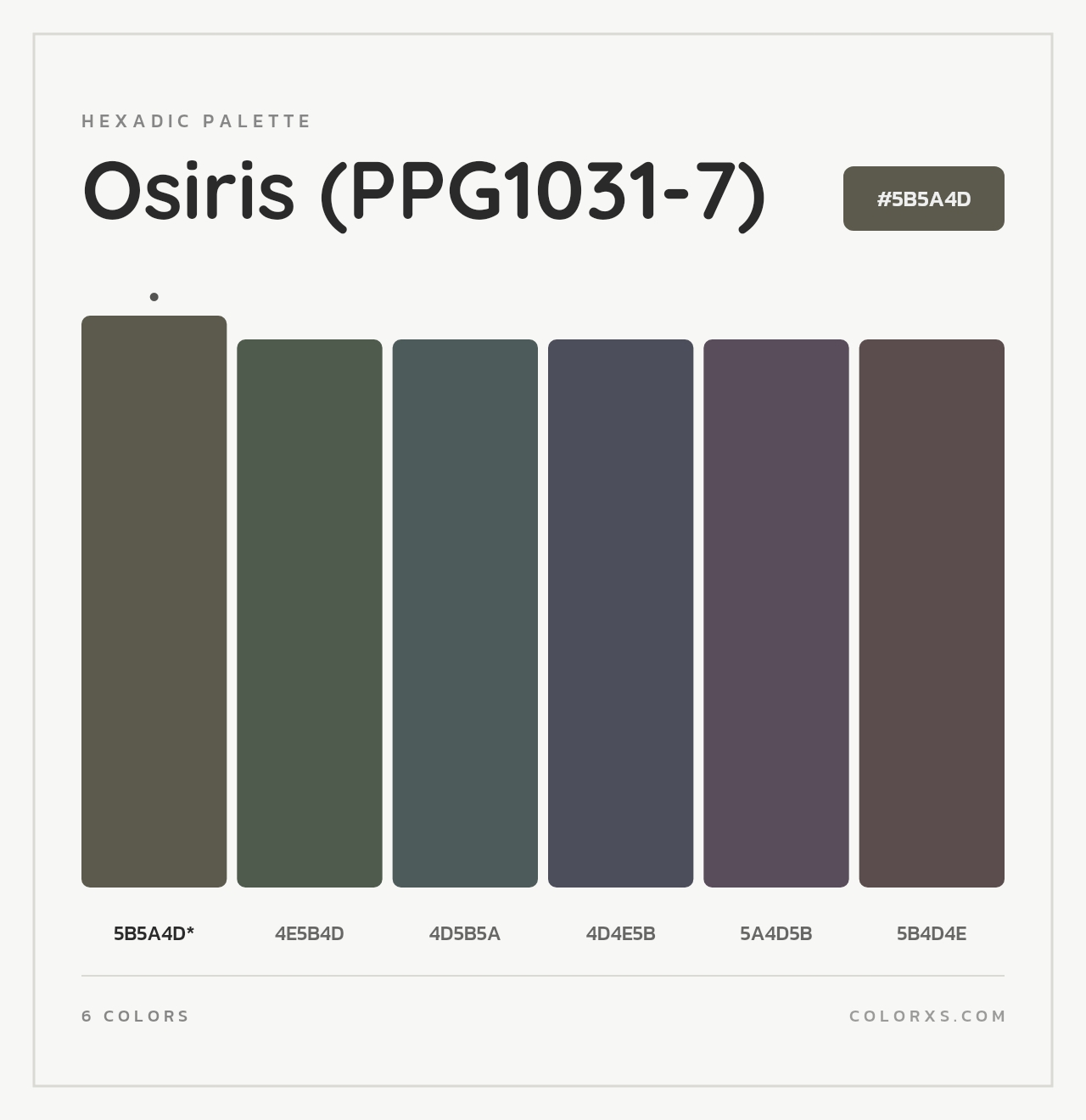 Osiris (PPG1031-7) - Hexadic Color Palette