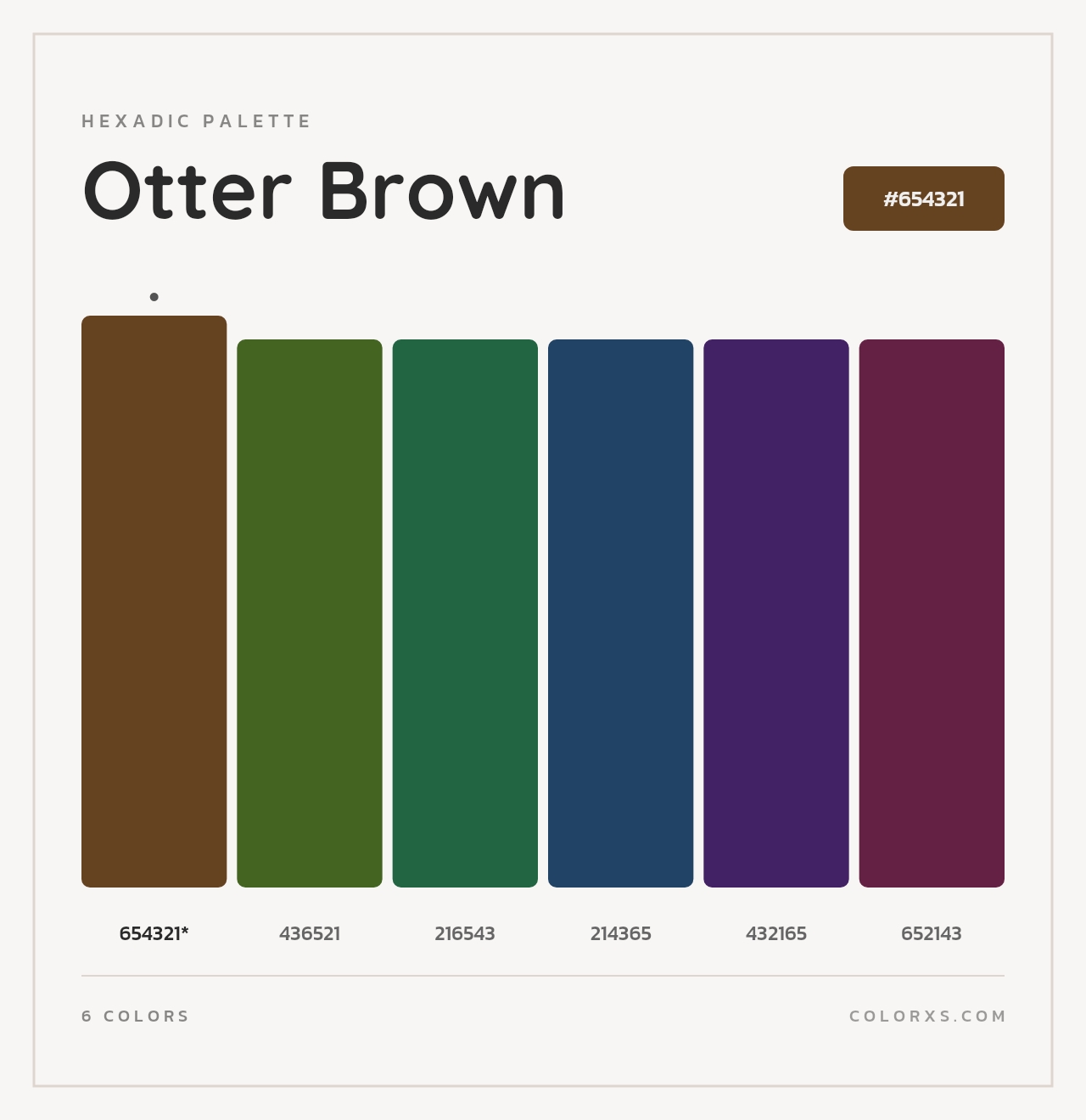 Otter Brown - Hexadic Color Palette
