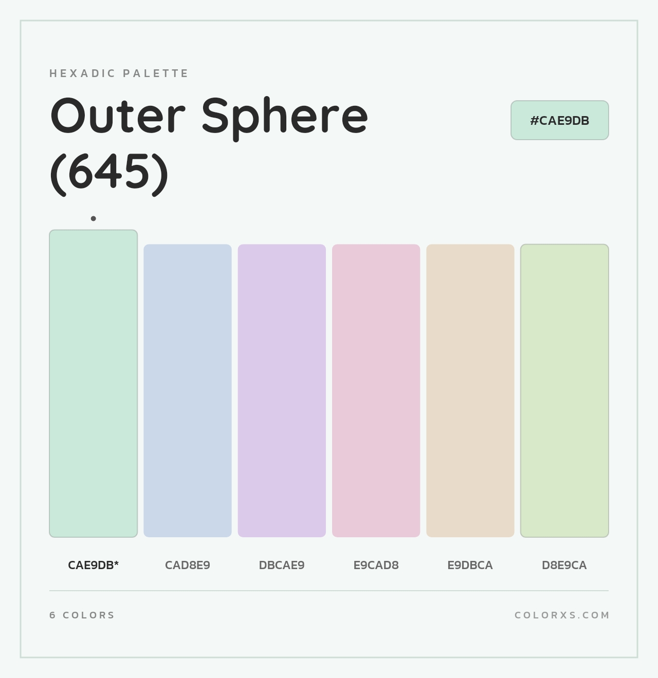 Outer Sphere (645) - Hexadic Color Palette