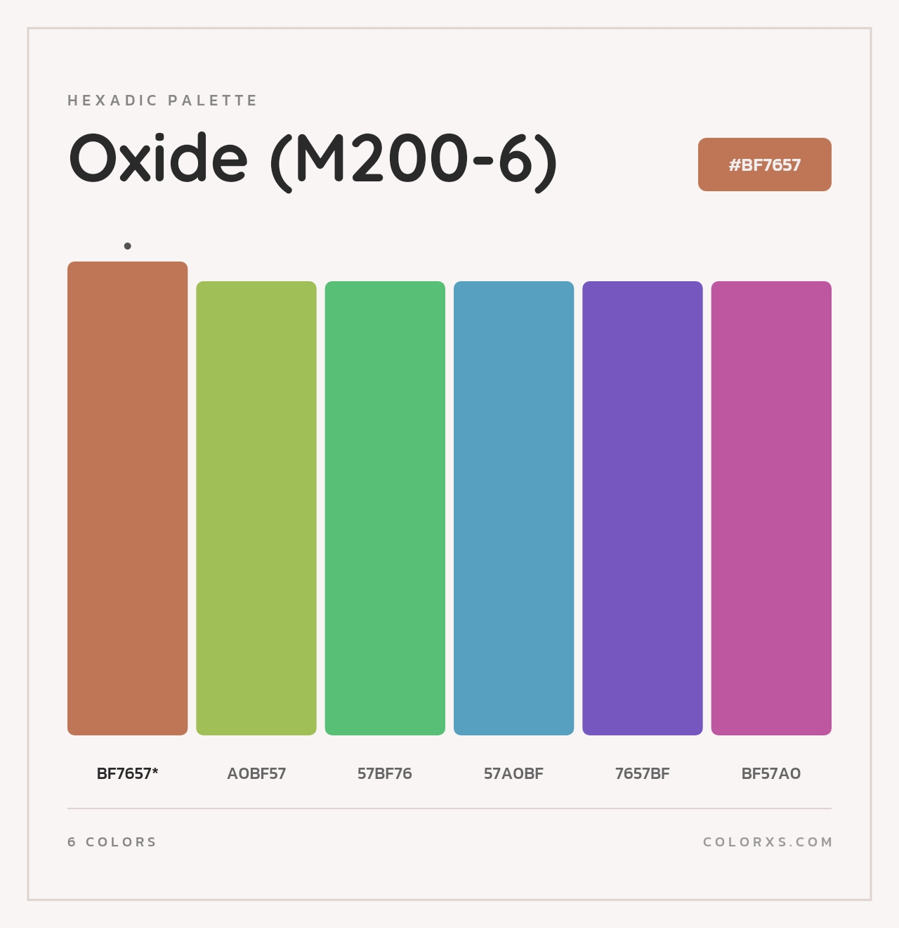 Oxide (M200-6) - Hexadic Color Palette