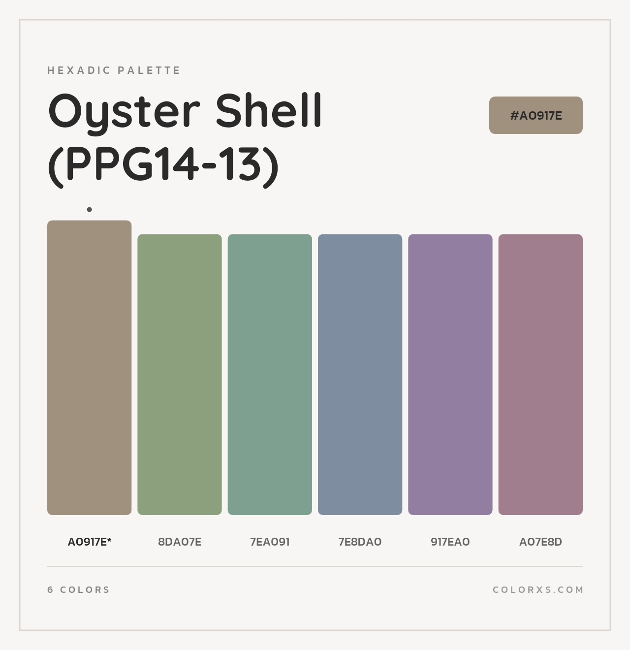 Oyster Shell (PPG14-13) - Hexadic Color Palette