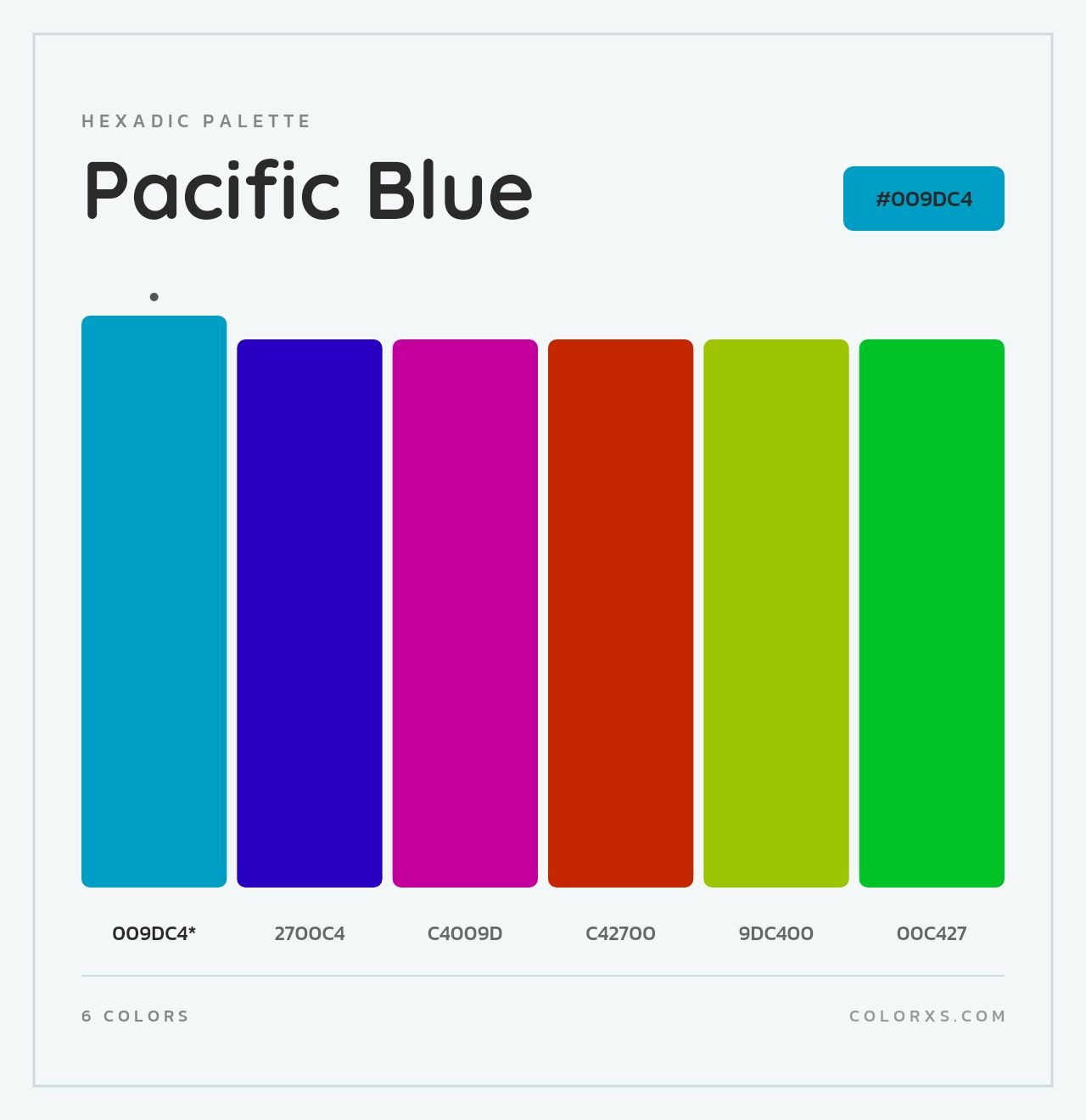 Pacific Blue - Hexadic Color Palette