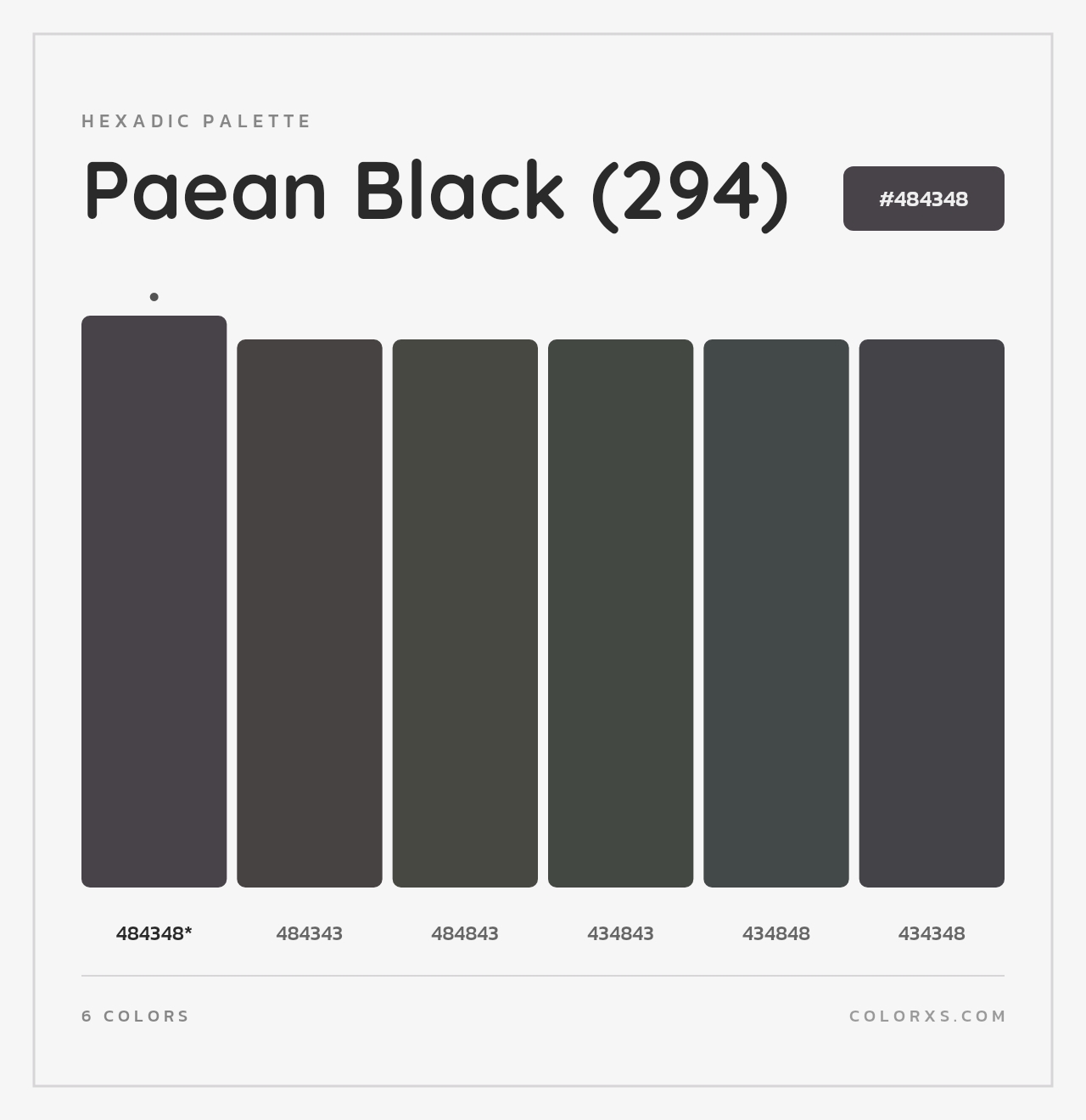 Paean Black (294) - Hexadic Color Palette