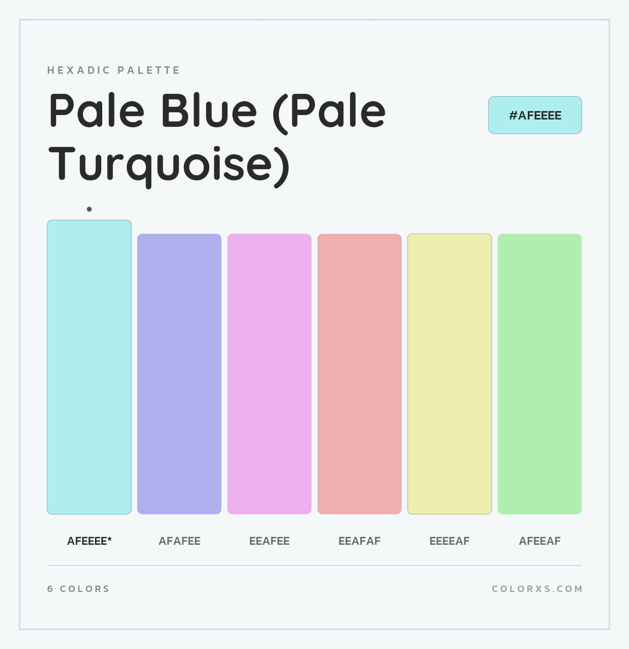 Pale Blue (Pale Turquoise) - Hexadic Color Palette