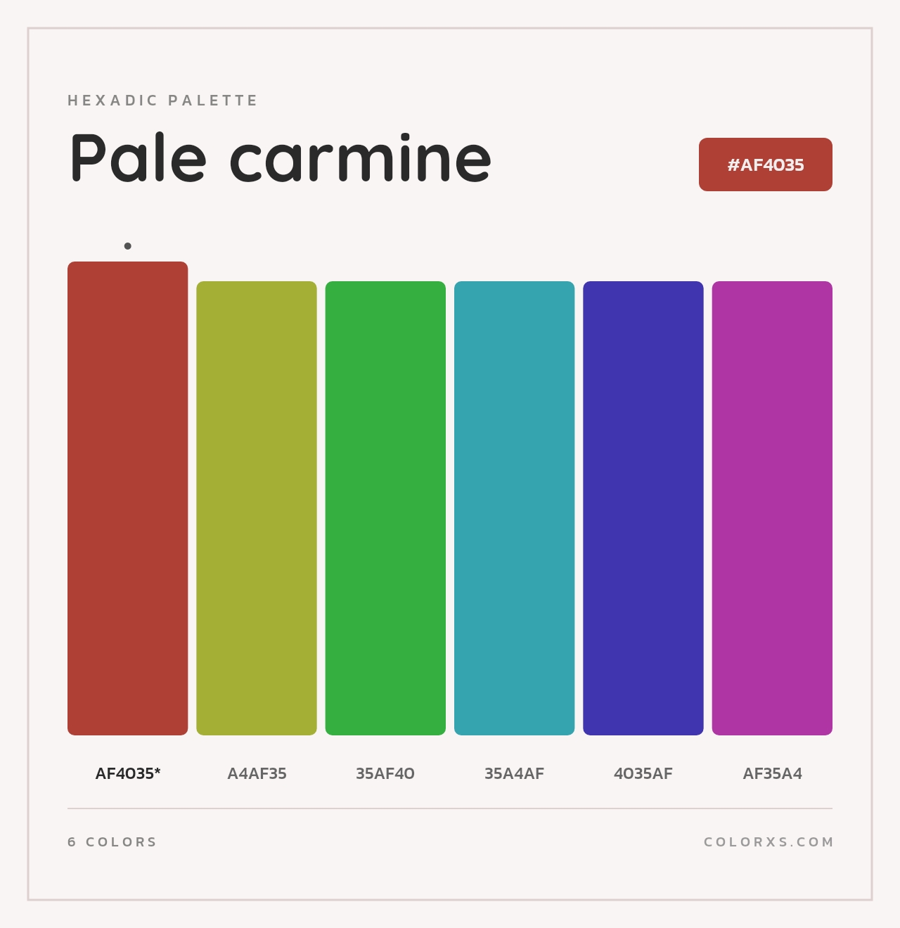 Pale carmine - Hexadic Color Palette