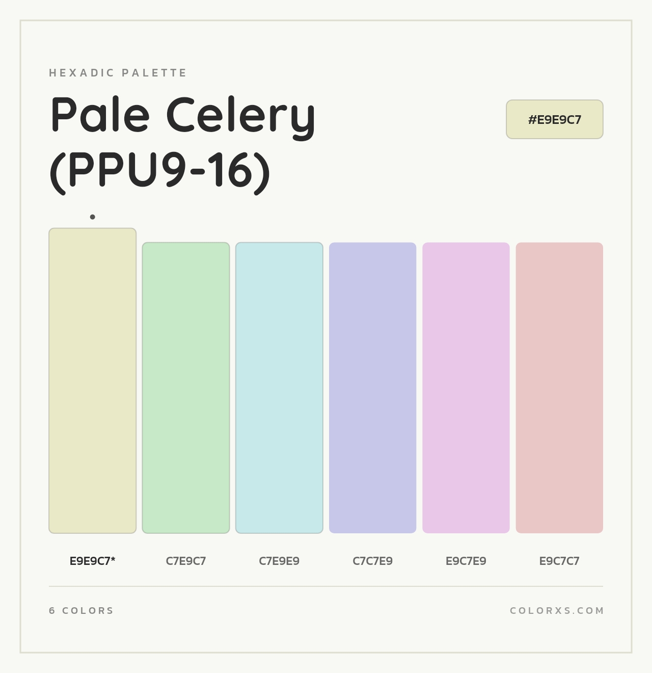 Pale Celery (PPU9-16) - Hexadic Color Palette