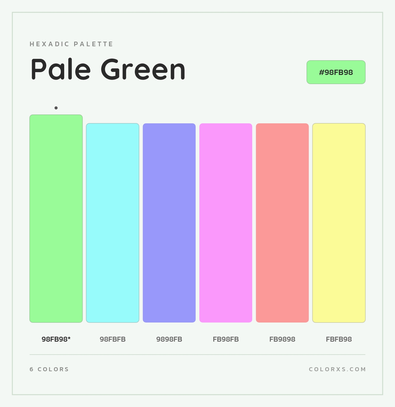 Pale Green - Hexadic Color Palette