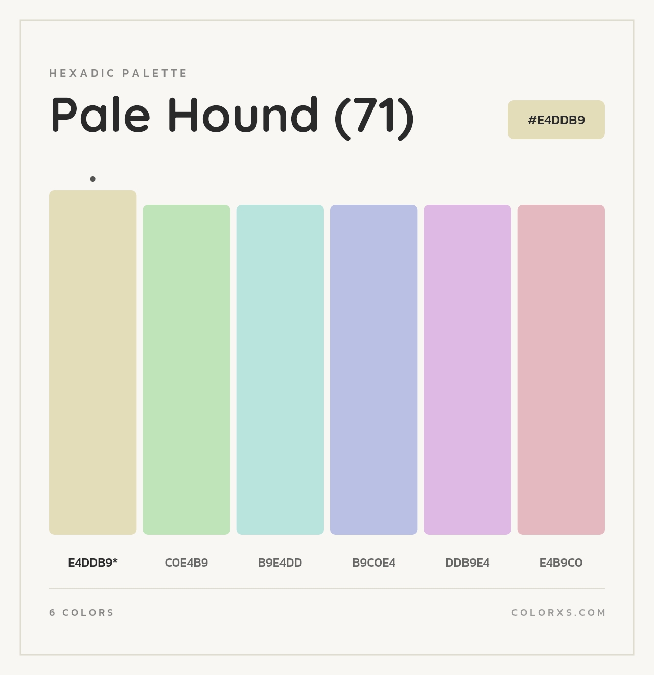 Pale Hound (71) - Hexadic Color Palette