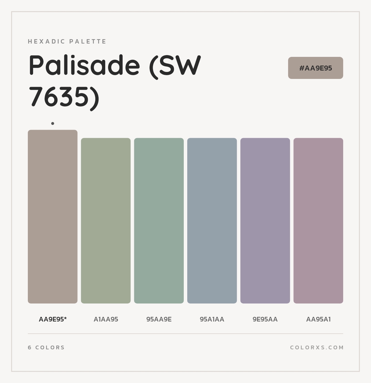 Palisade (SW 7635) - Hexadic Color Palette