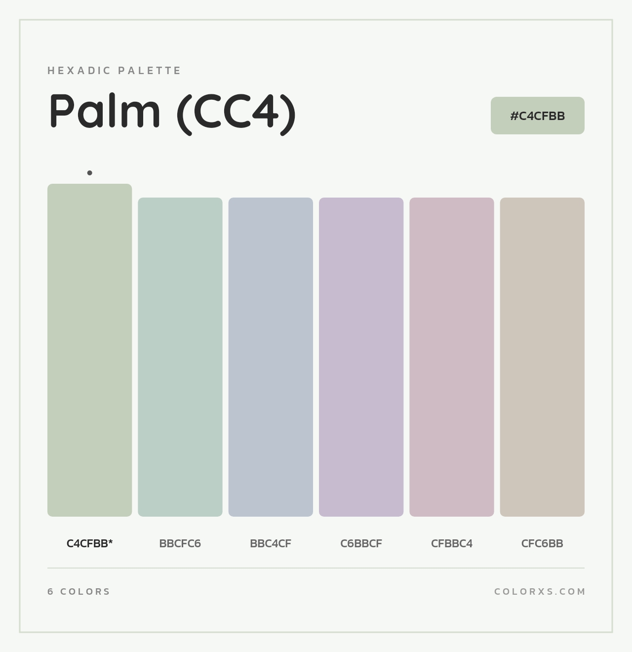 Palm (CC4) - Hexadic Color Palette