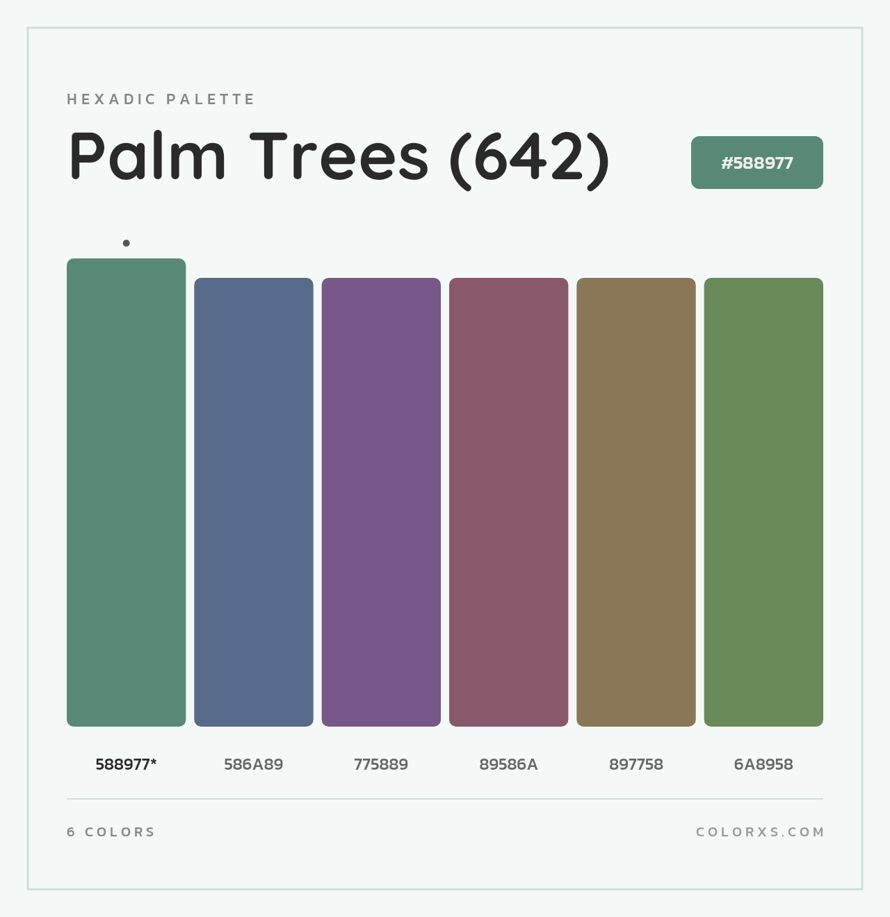 Palm Trees (642) - Hexadic Color Palette