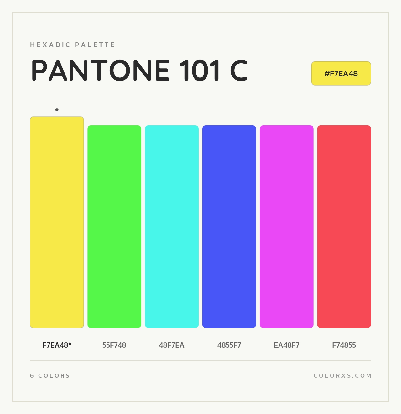 PANTONE 101 C - Hexadic Color Palette