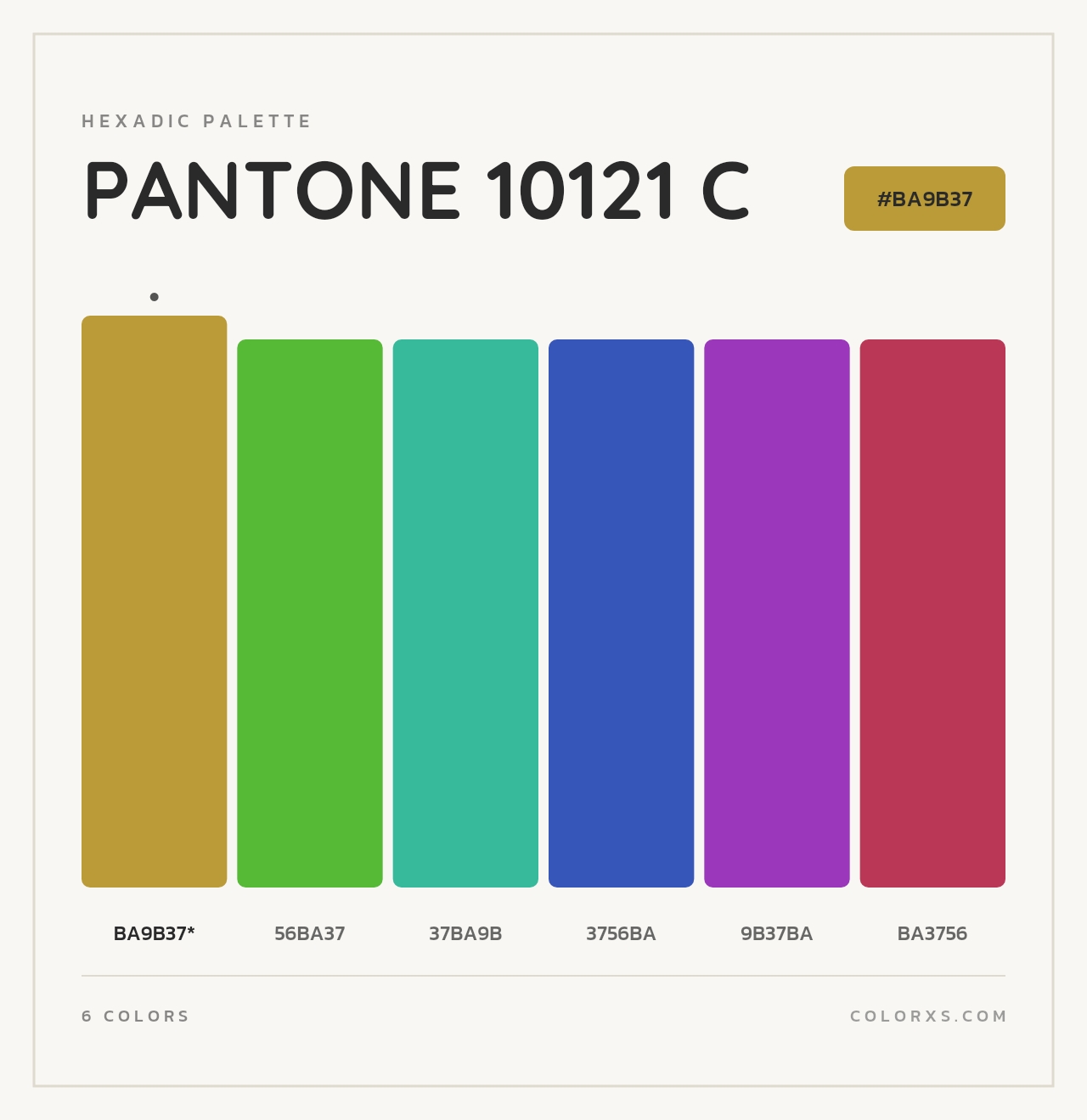 PANTONE 10121 C - Hexadic Color Palette