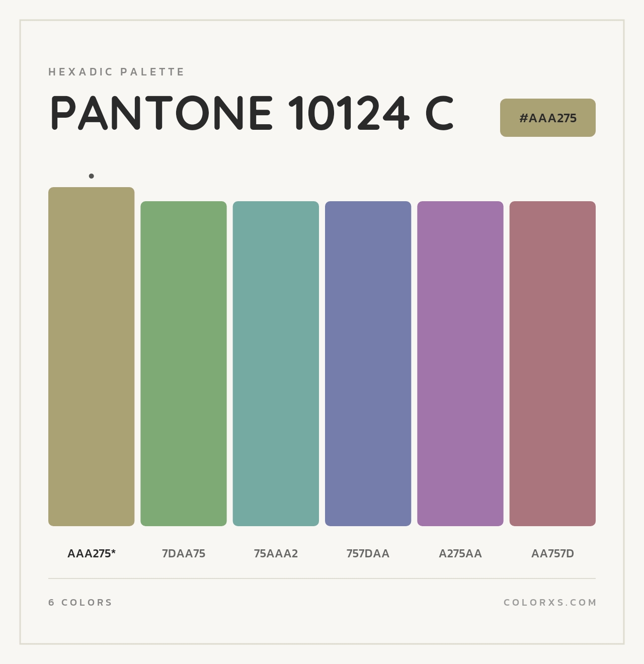 PANTONE 10124 C - Hexadic Color Palette