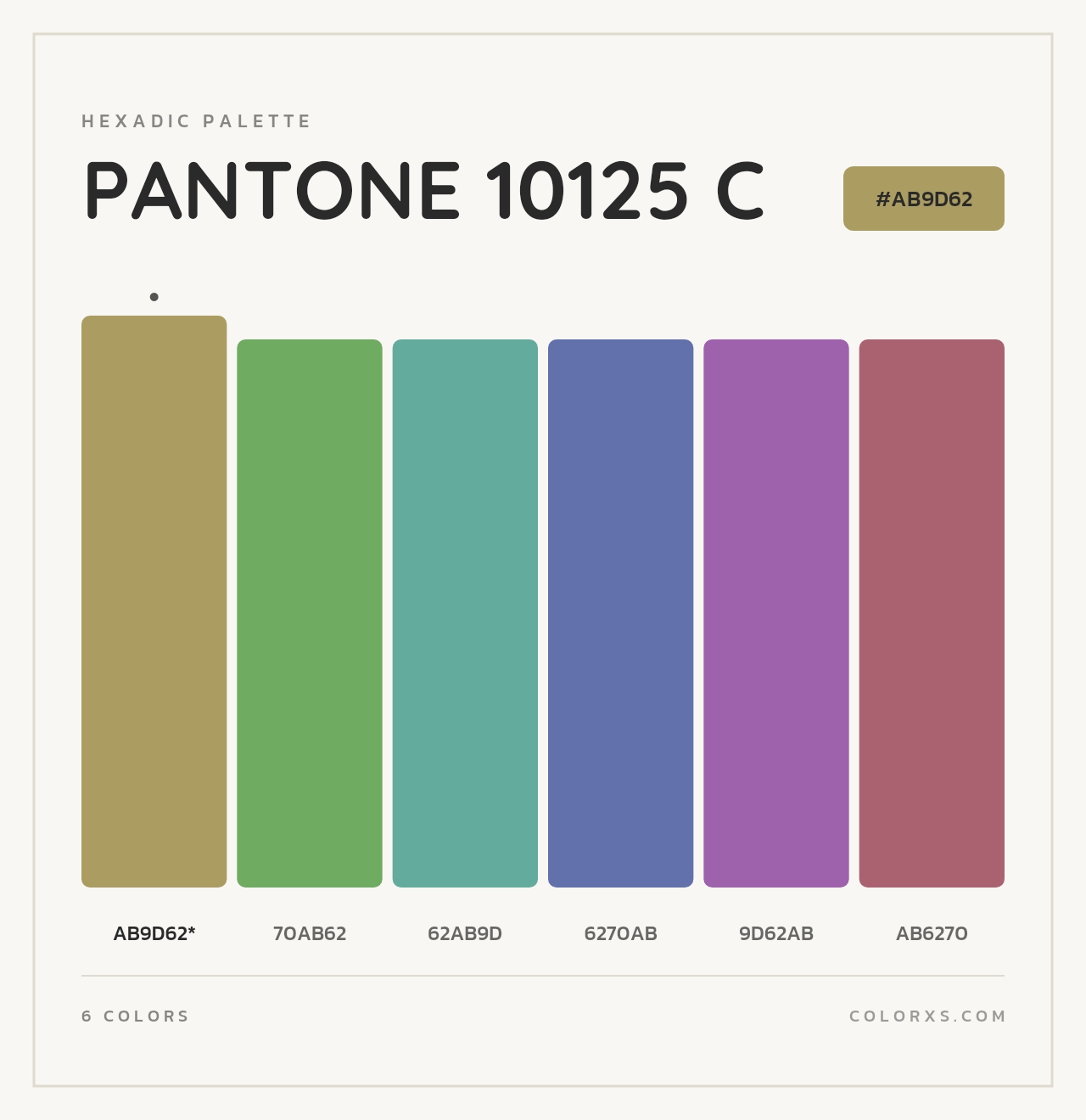 PANTONE 10125 C - Hexadic Color Palette