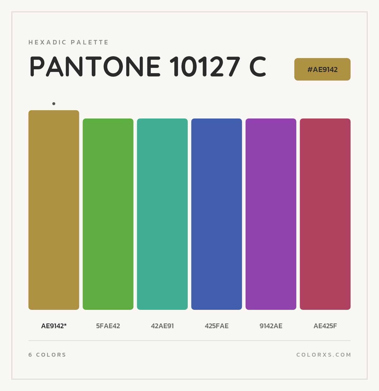 PANTONE 10127 C - Hexadic Color Palette