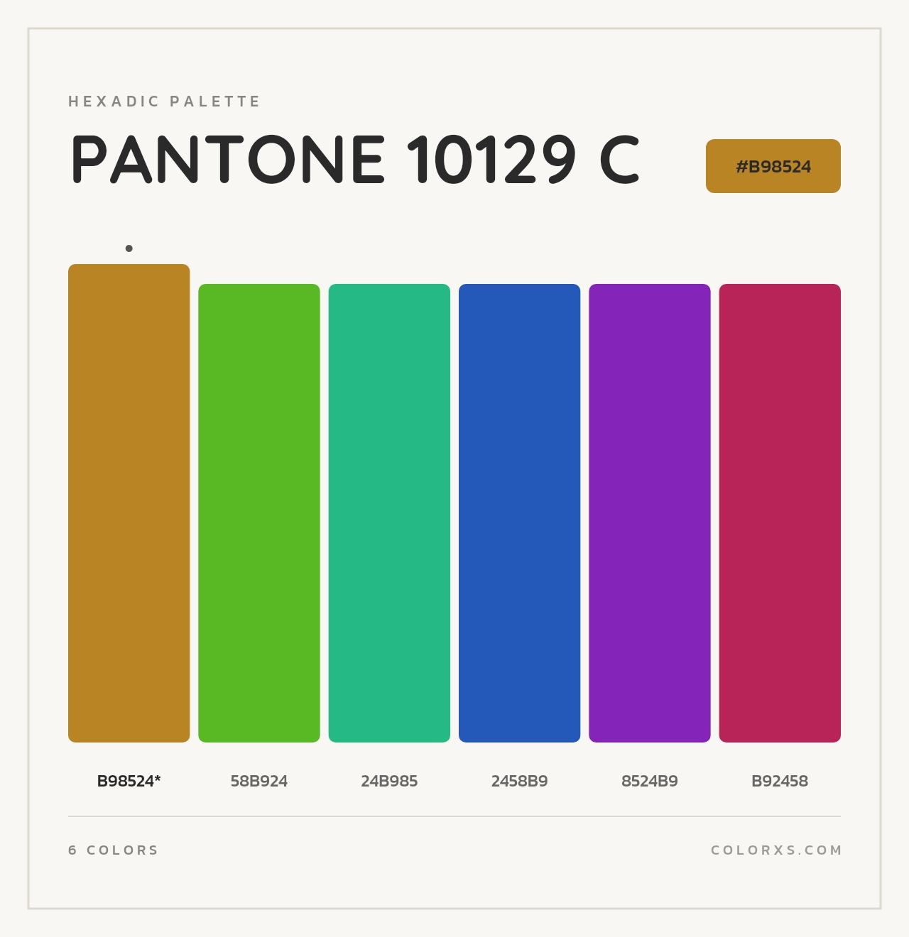 PANTONE 10129 C - Hexadic Color Palette