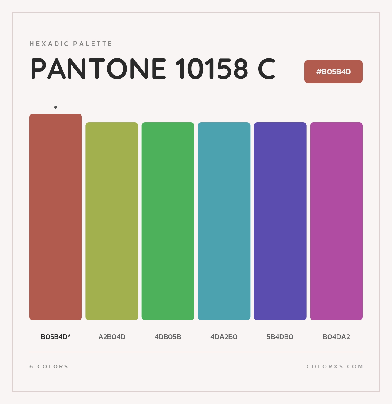 PANTONE 10158 C - Hexadic Color Palette