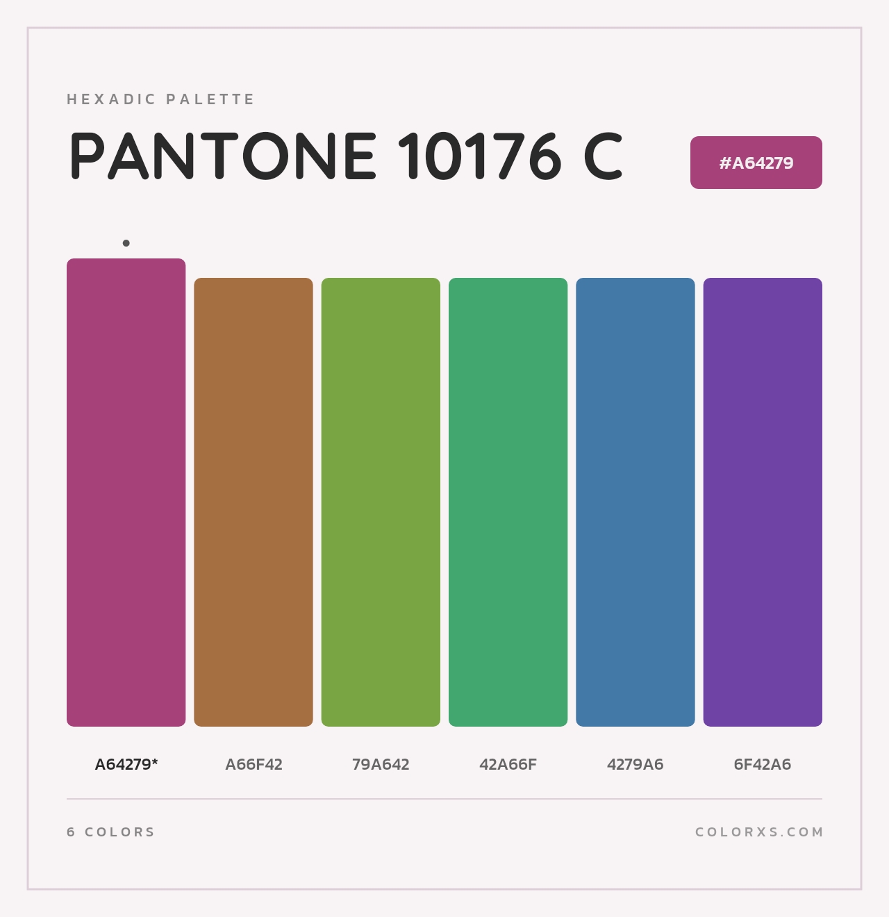 PANTONE 10176 C - Hexadic Color Palette