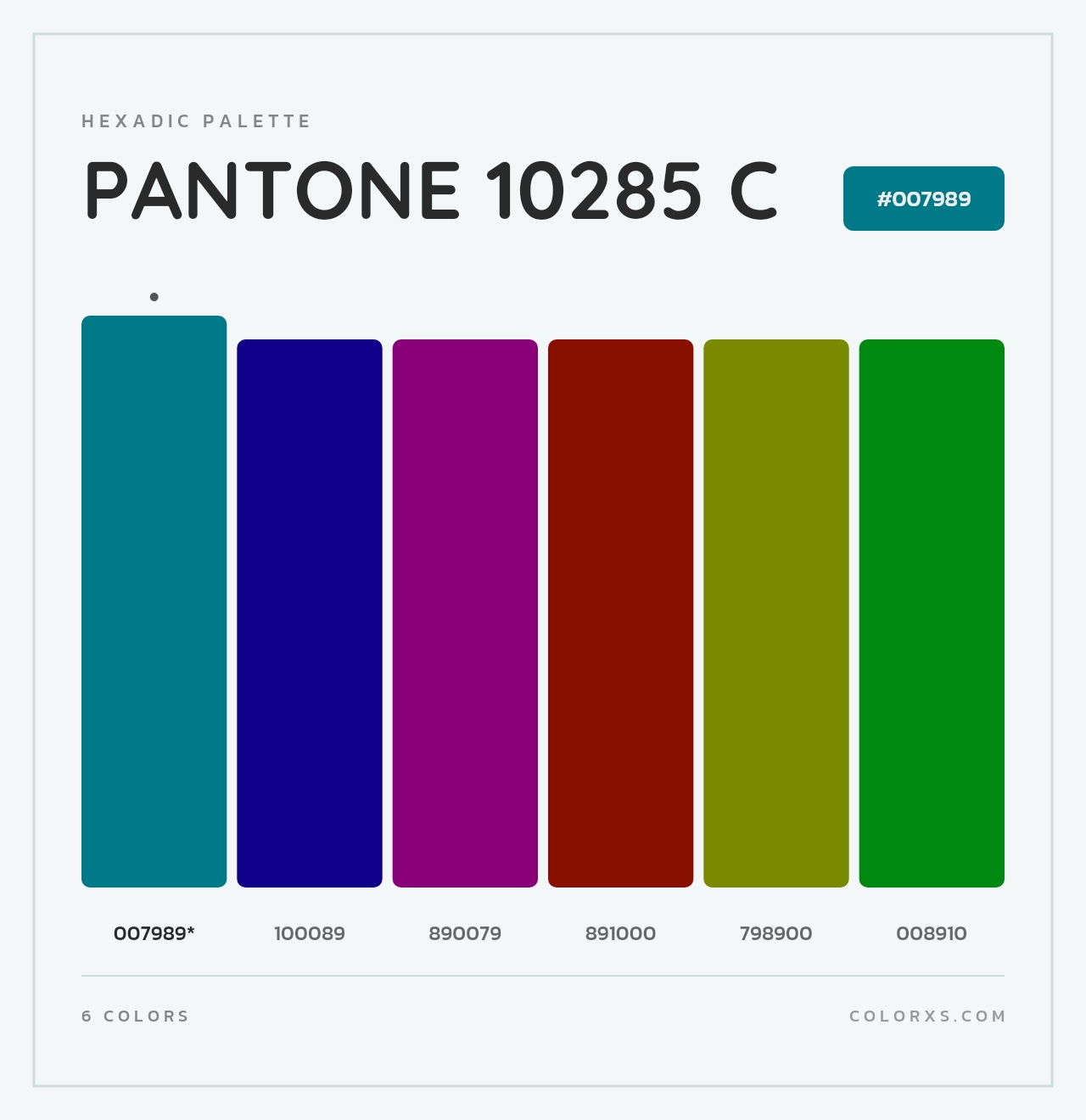 PANTONE 10285 C - Hexadic Color Palette