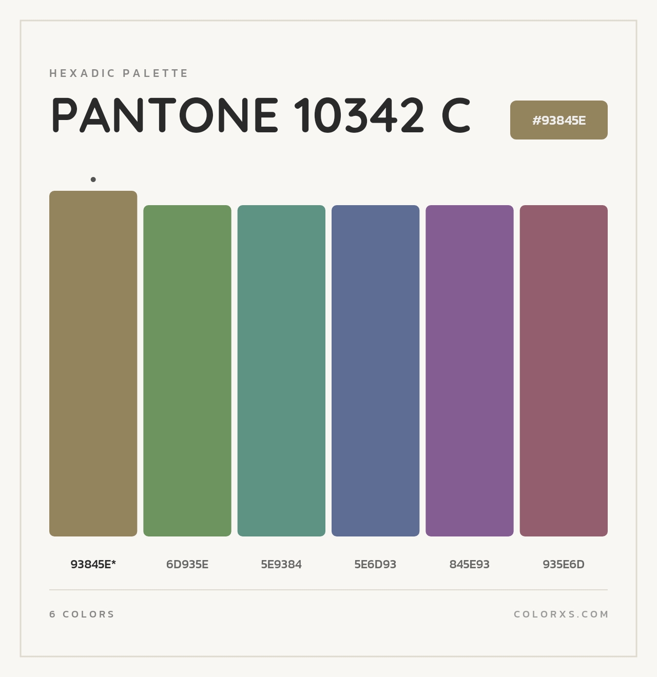PANTONE 10342 C - Hexadic Color Palette
