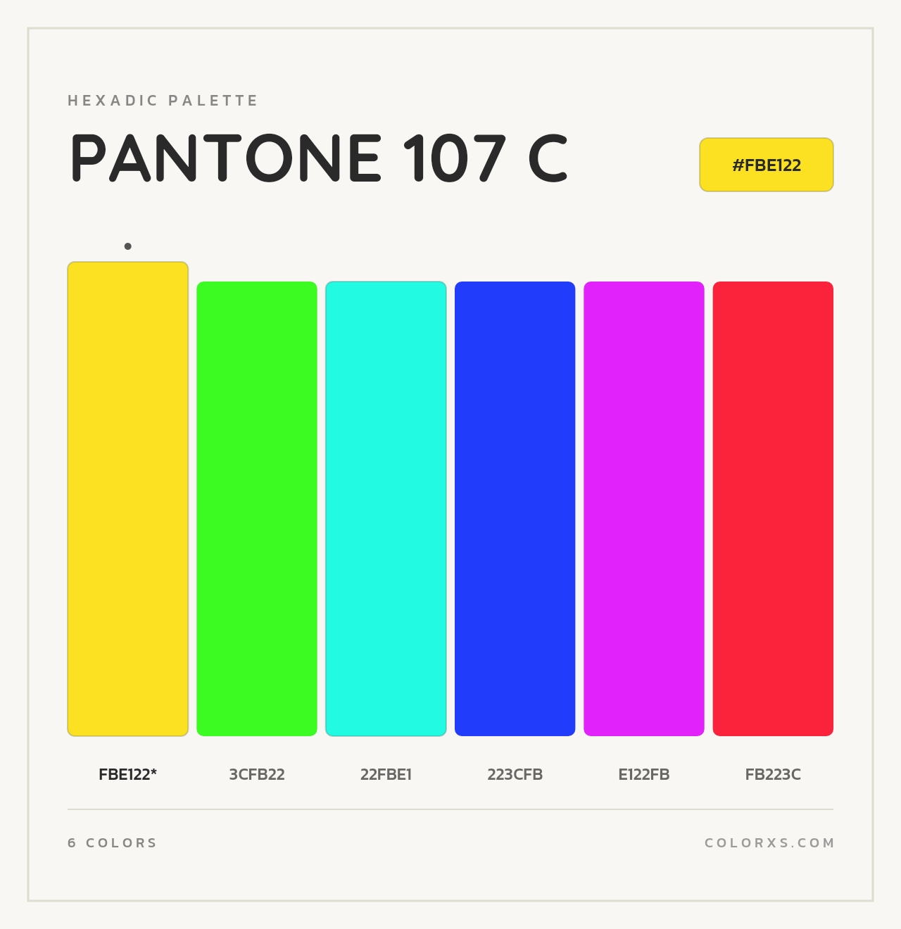 PANTONE 107 C - Hexadic Color Palette