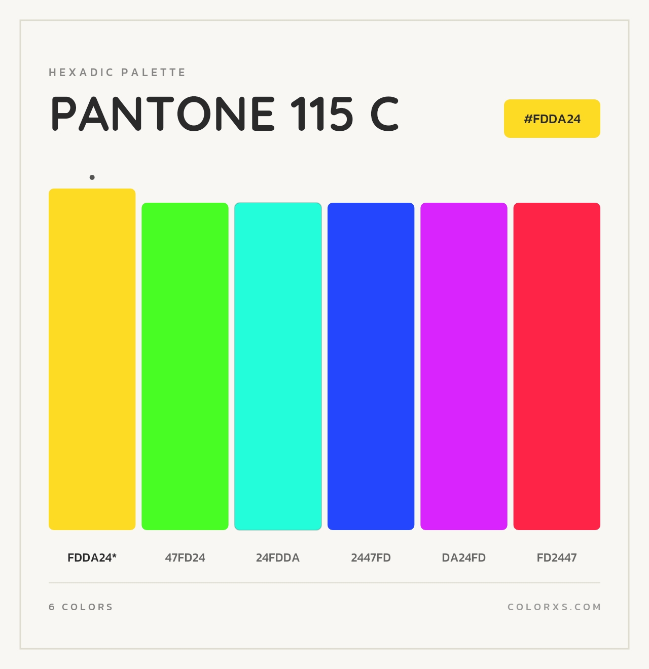 PANTONE 115 C - Hexadic Color Palette