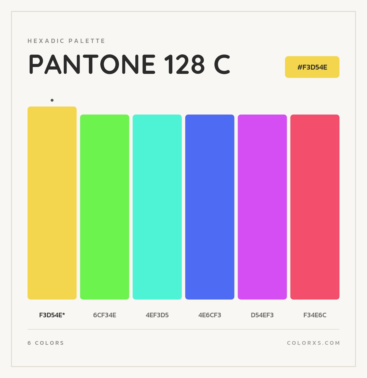 PANTONE 128 C - Hexadic Color Palette