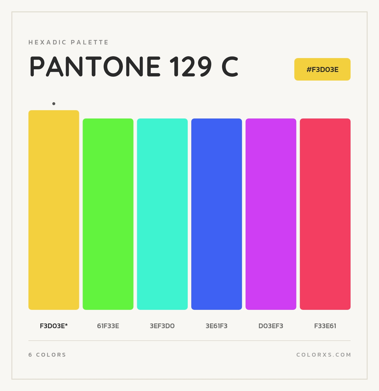 PANTONE 129 C - Hexadic Color Palette