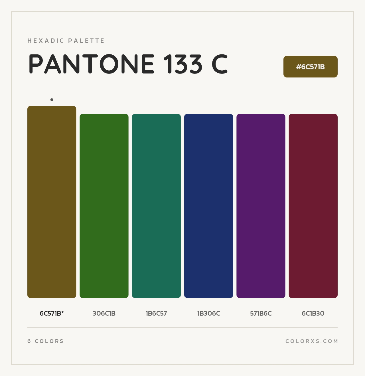 PANTONE 133 C - Hexadic Color Palette