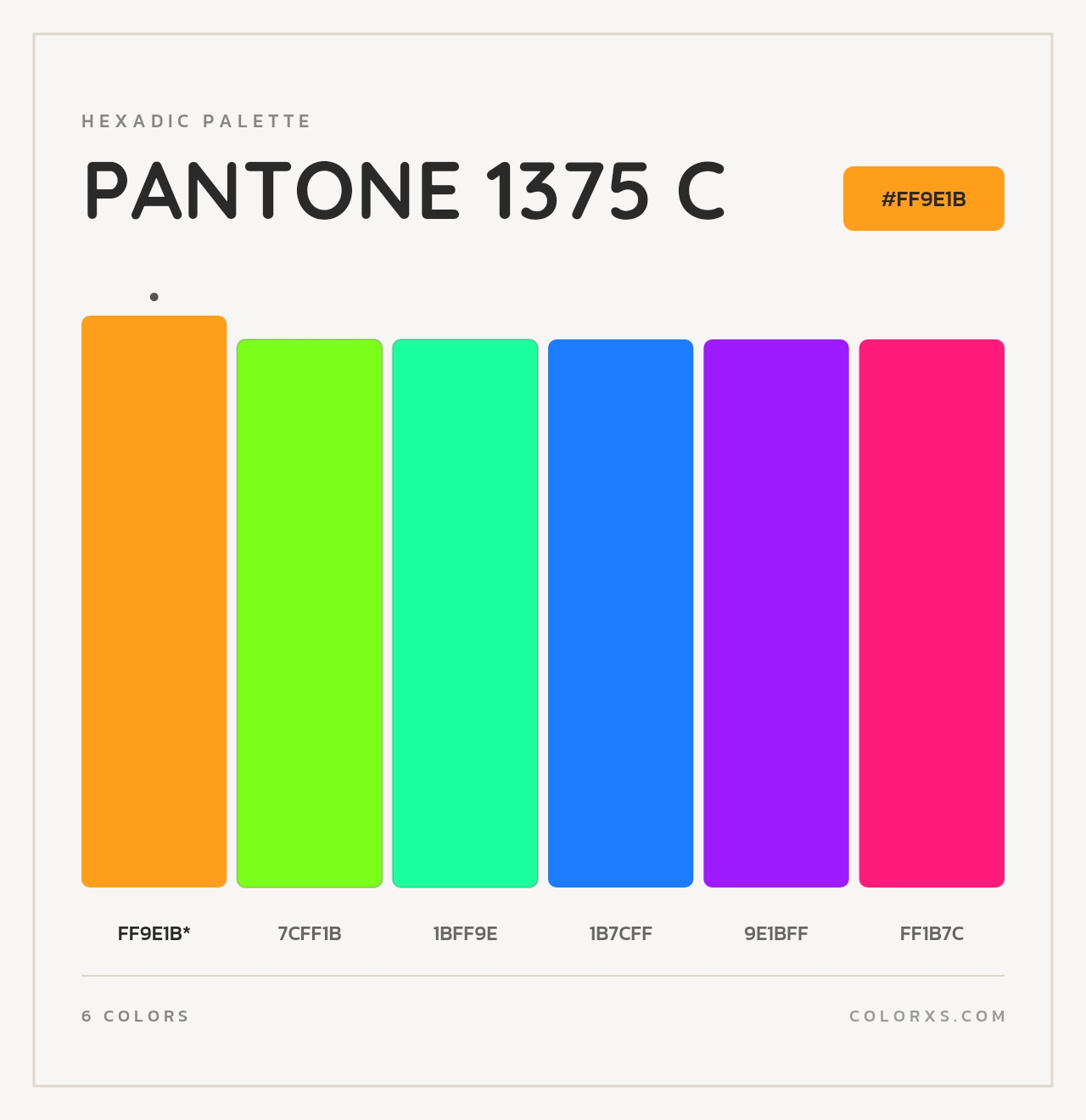 PANTONE 1375 C - Hexadic Color Palette