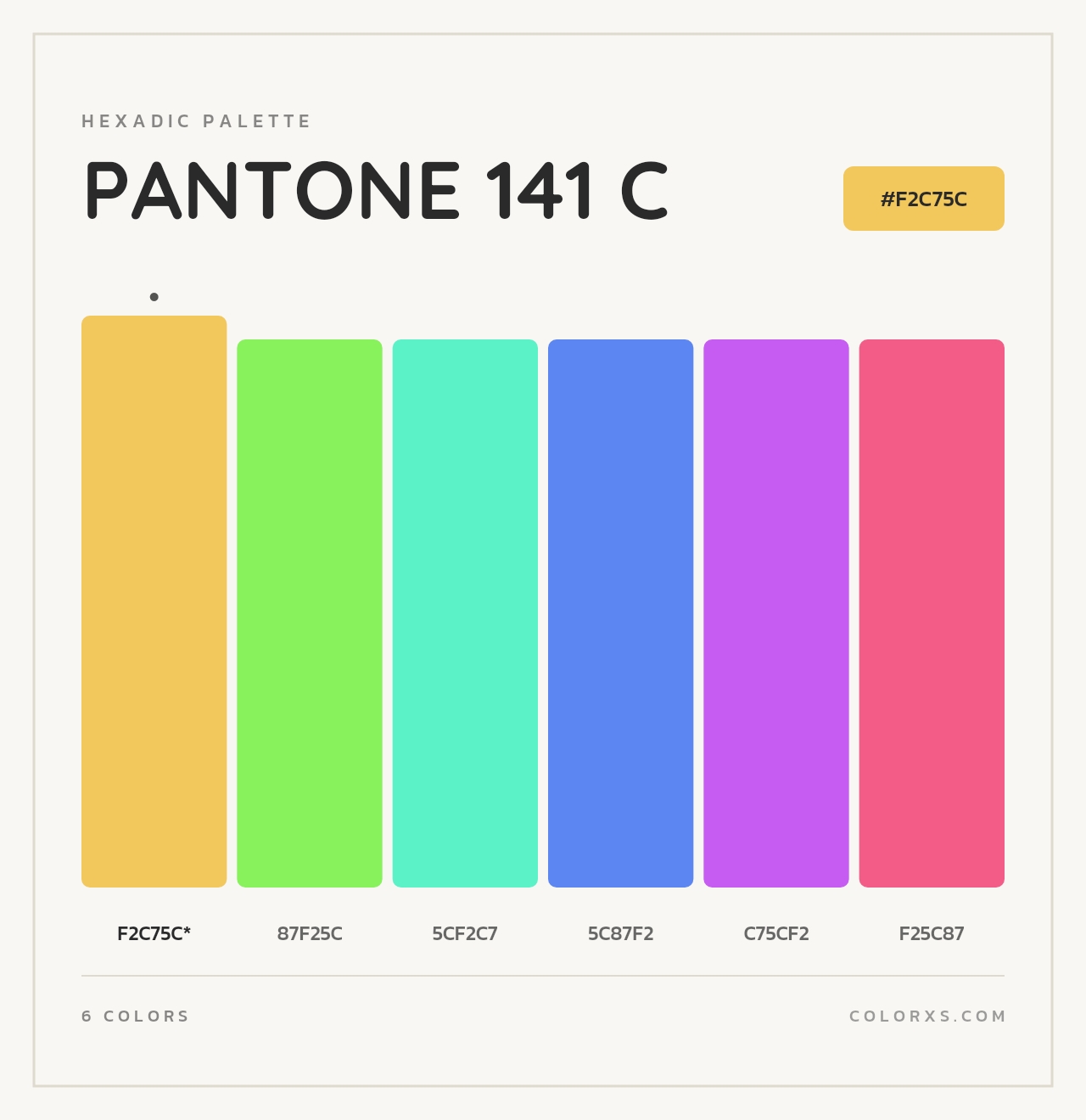 PANTONE 141 C - Hexadic Color Palette