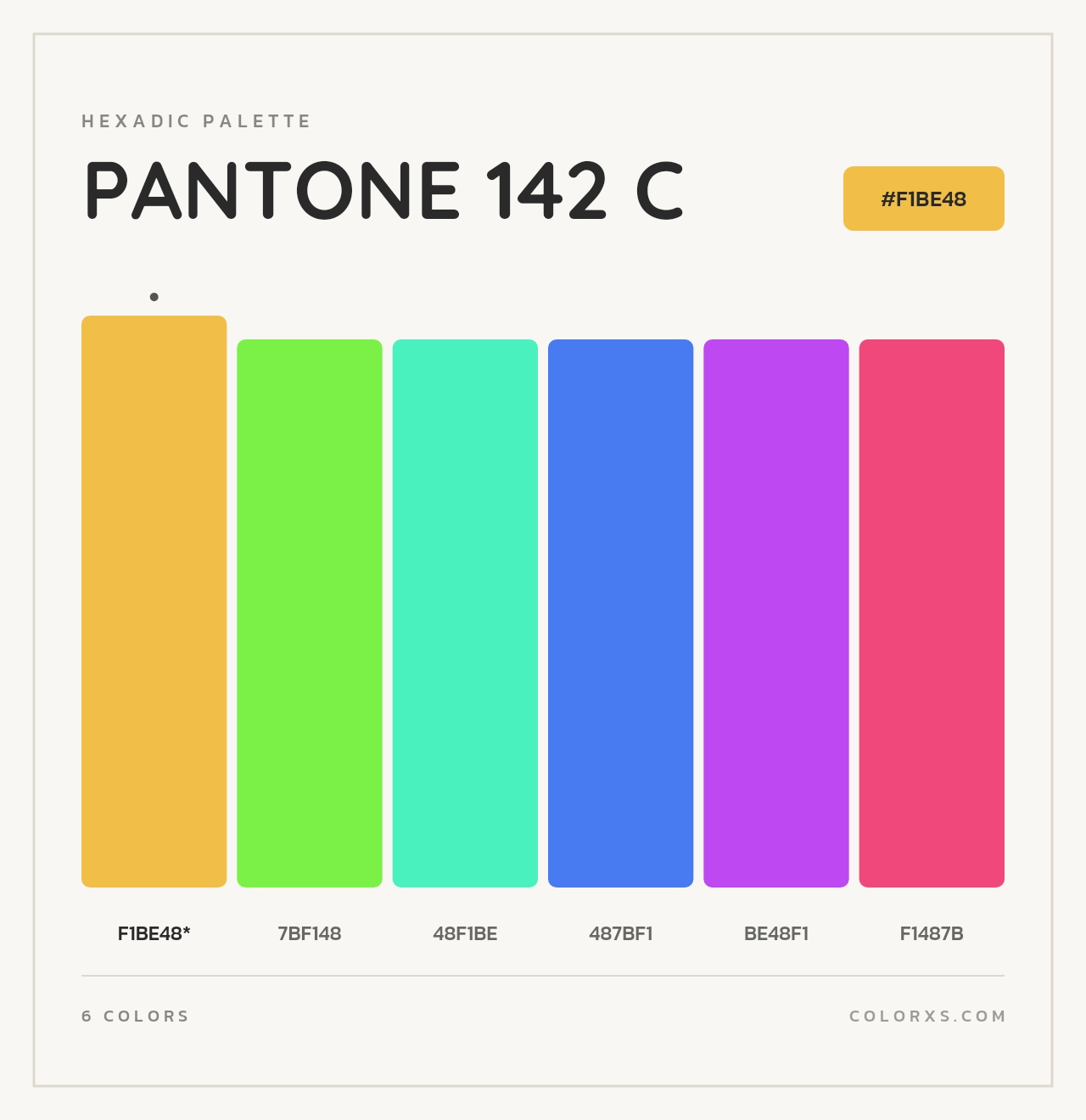 PANTONE 142 C - Hexadic Color Palette