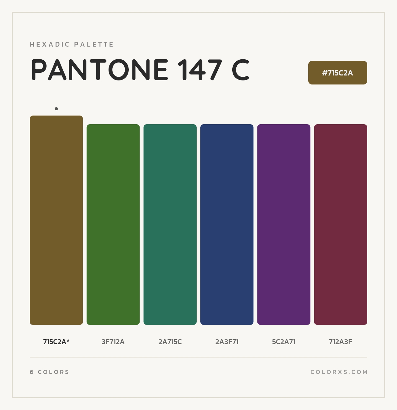 PANTONE 147 C - Hexadic Color Palette