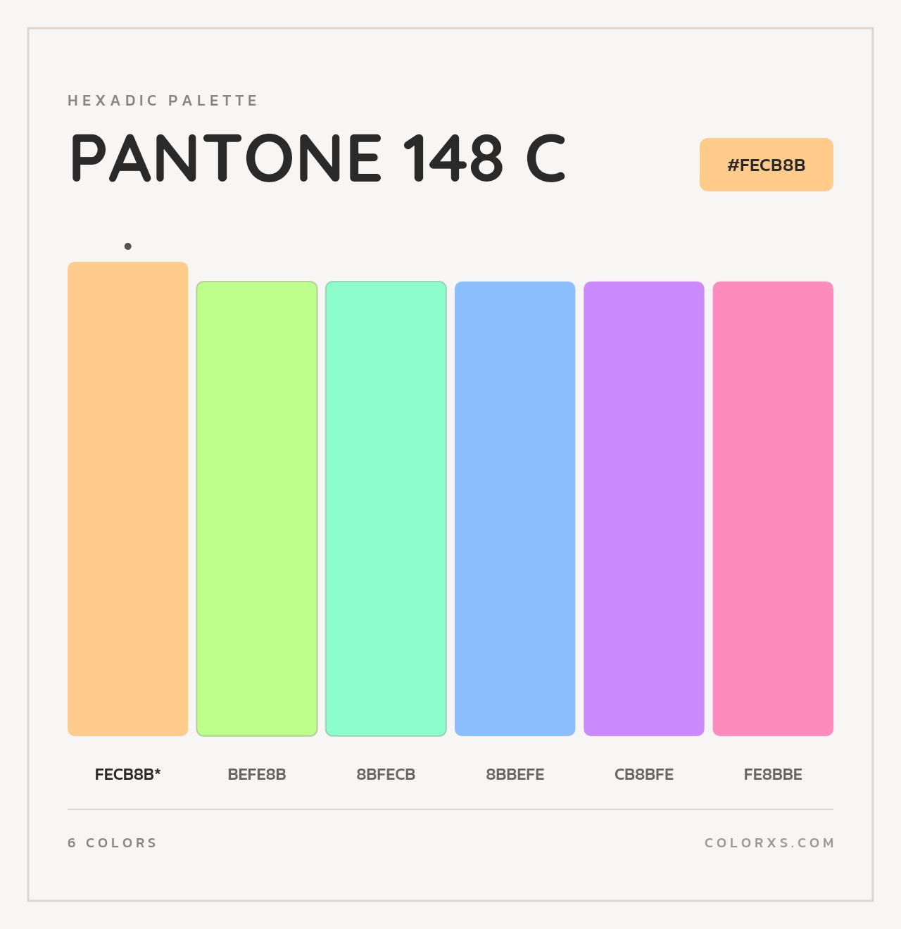 PANTONE 148 C - Hexadic Color Palette